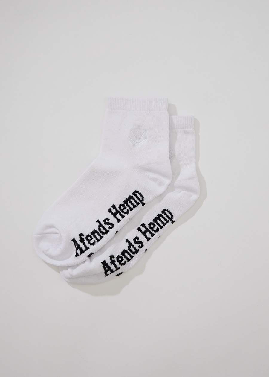 Happy Hemp Socks - White/White