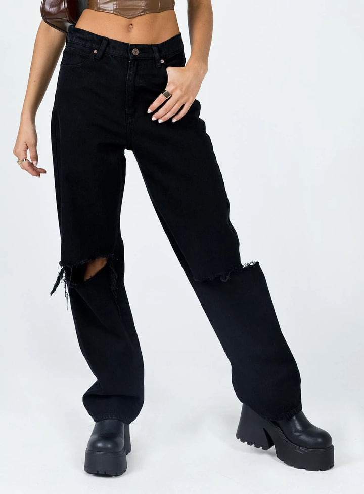 Abrand A Slouch Jean - Black Rip
