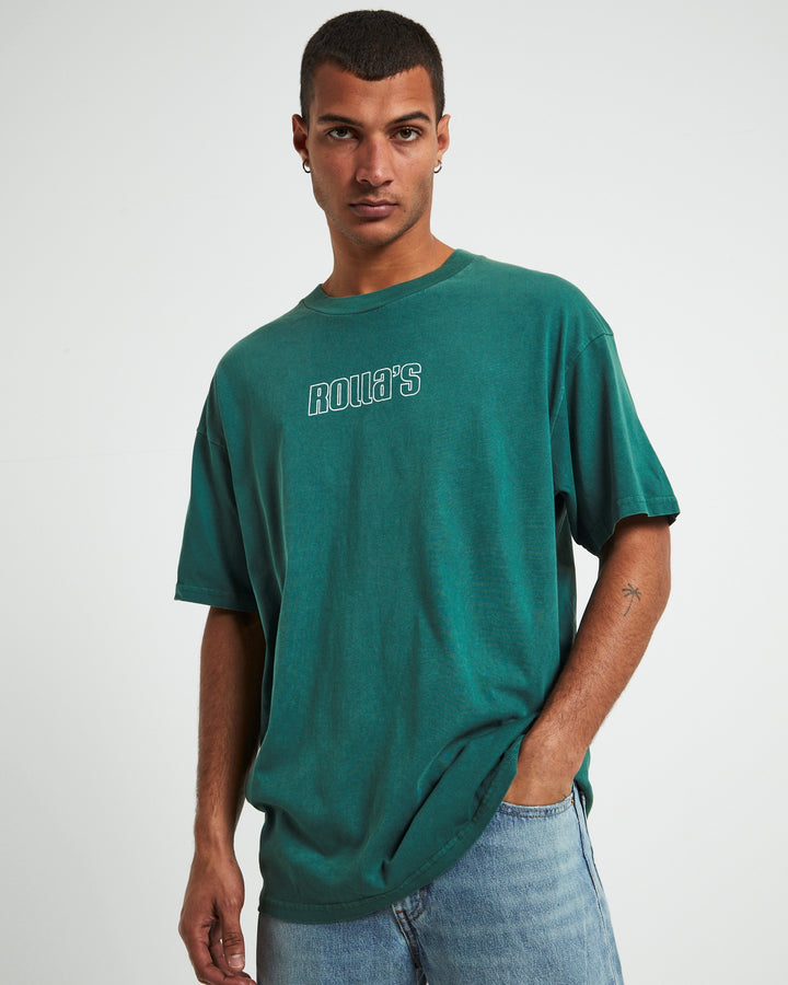 Rollas Heavy Logo Tee- Trade Green