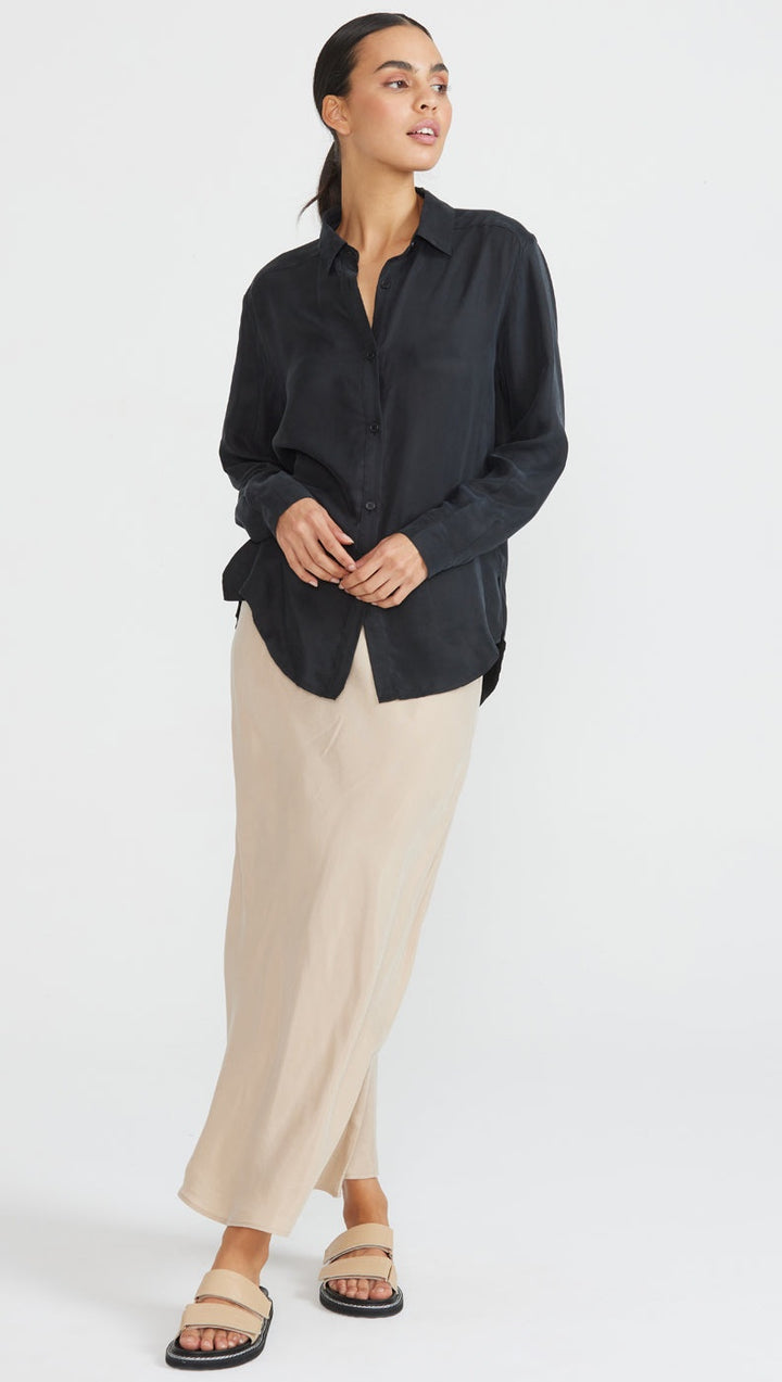 Studio Cupro Shirt - Black