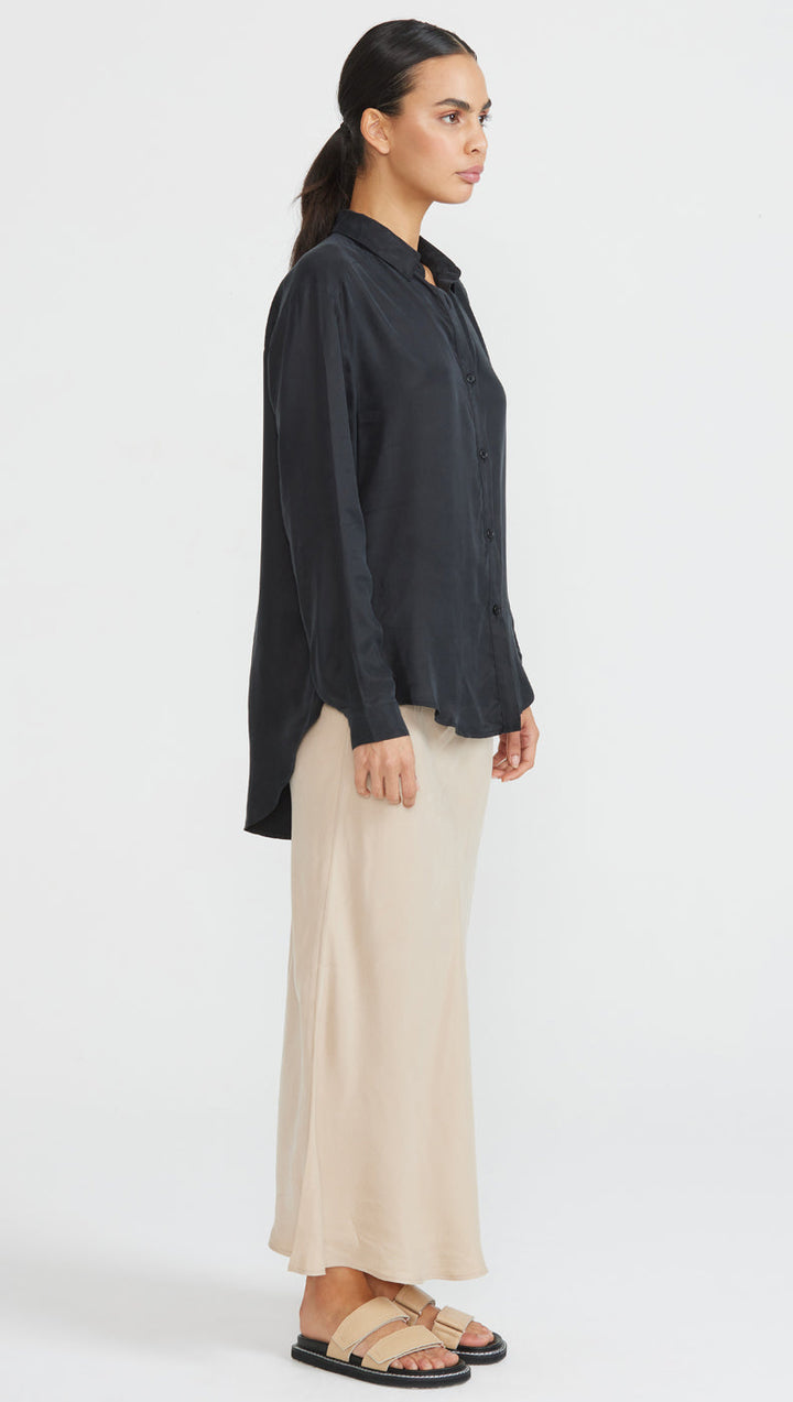 Studio Cupro Shirt - Black