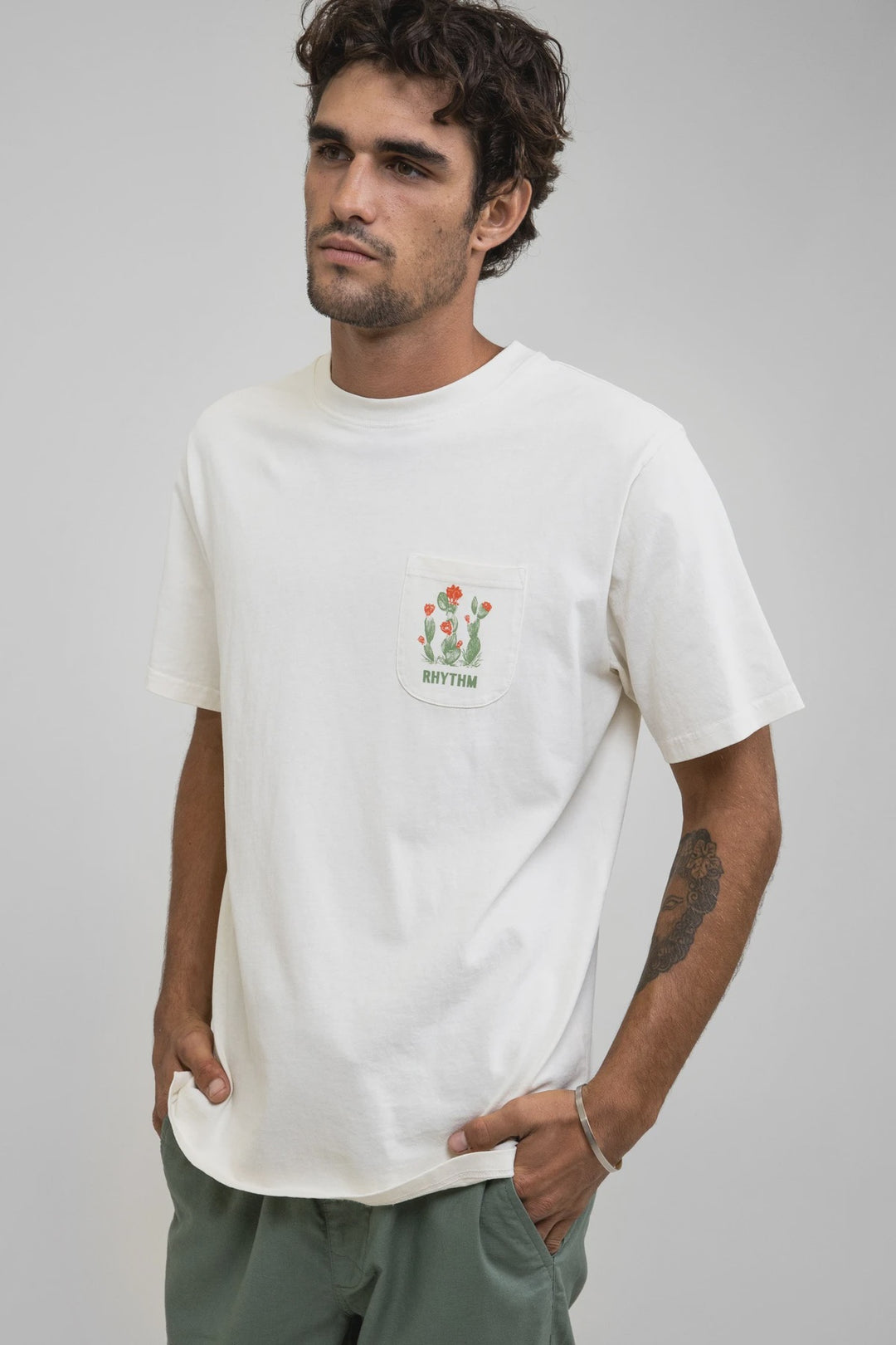 Cactus Pocket Vintage T-Shirt - Vintage White