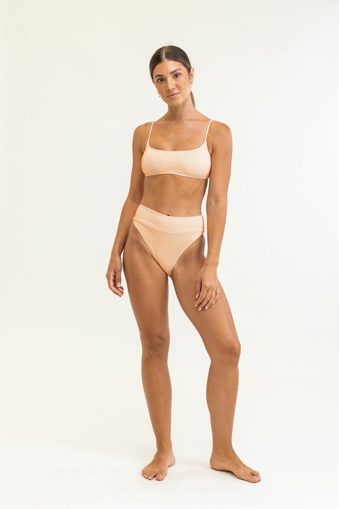 Noumea Cross Back Crop Top - Peach