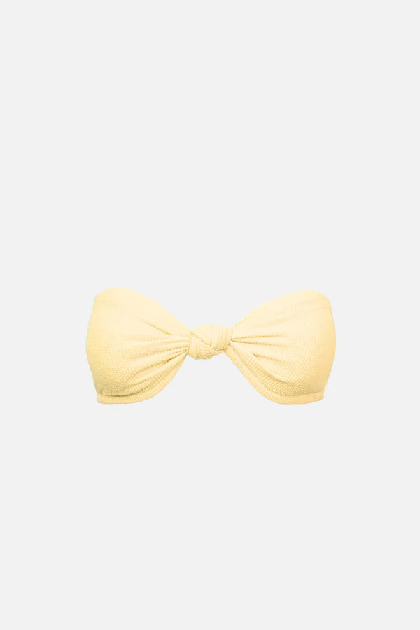 Isla Rib Knitted Bandeau Top - Butter Yellow