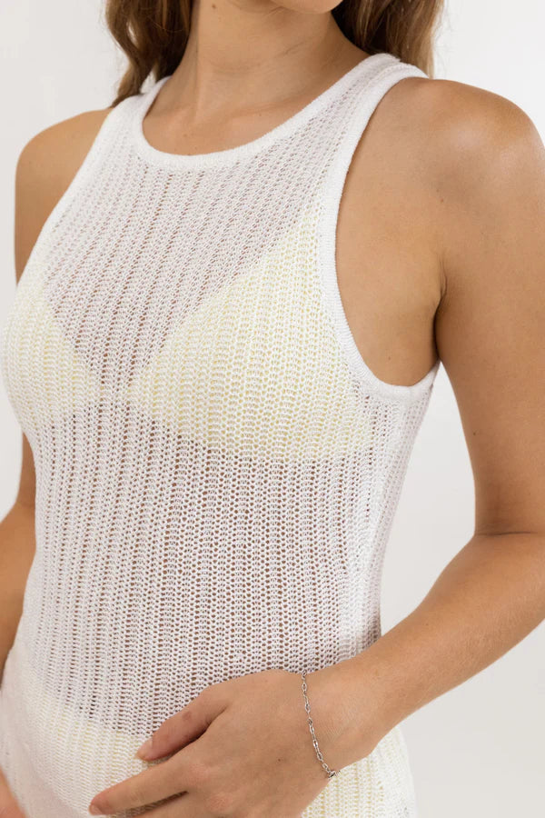 Desert Knit Mini Dress - White