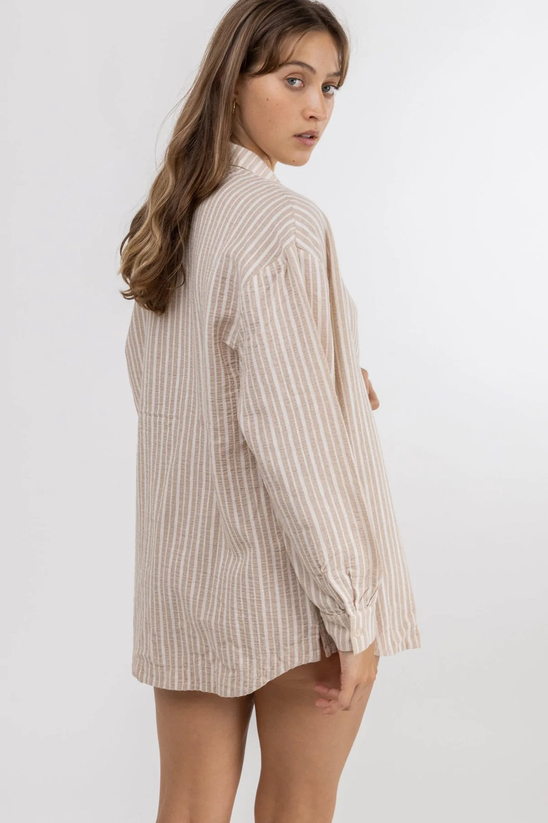Stripe Oversized Shirt - Natural White