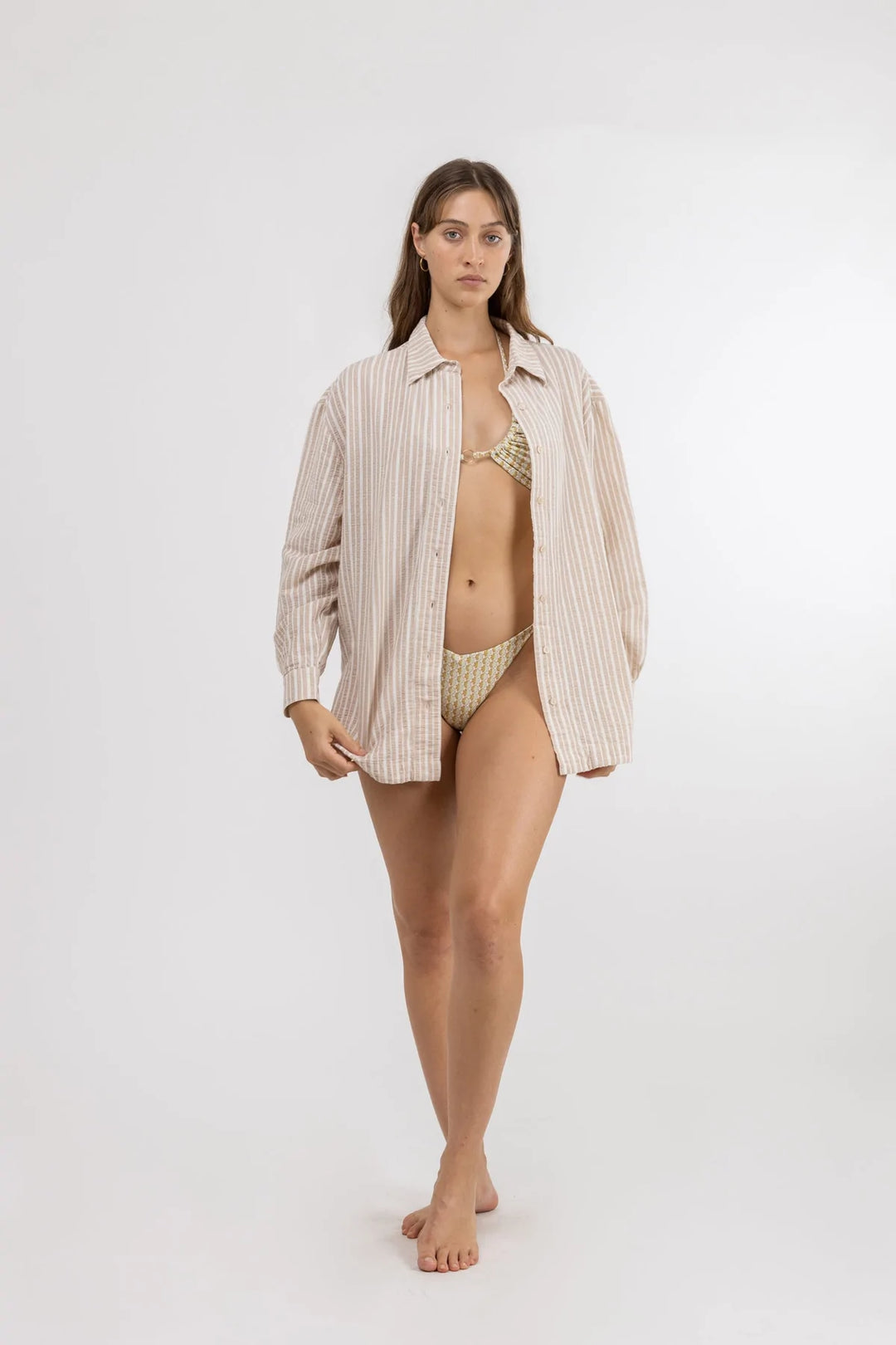 Stripe Oversized Shirt - Natural White