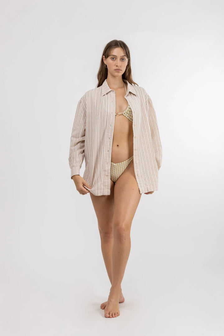 Stripe Oversized Shirt - Natural White