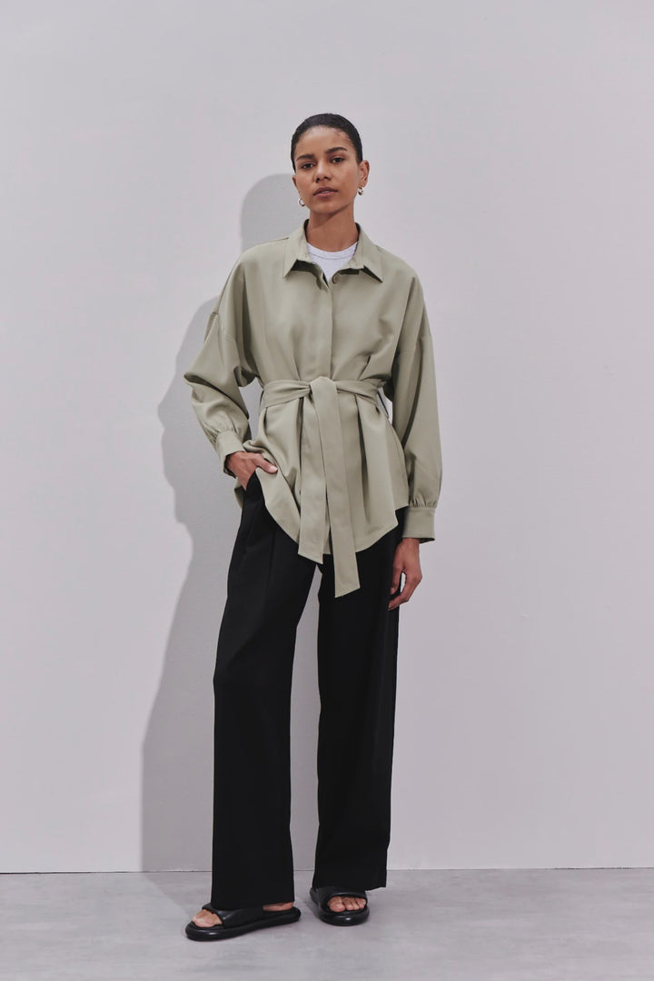 Nude Lucy Manon Tie Front Shirt - Fog