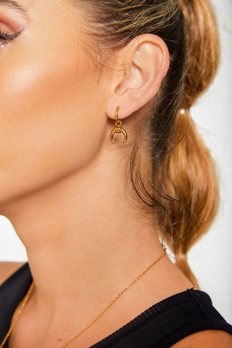 Arianna Hoop Earring with Pendent - Gold
