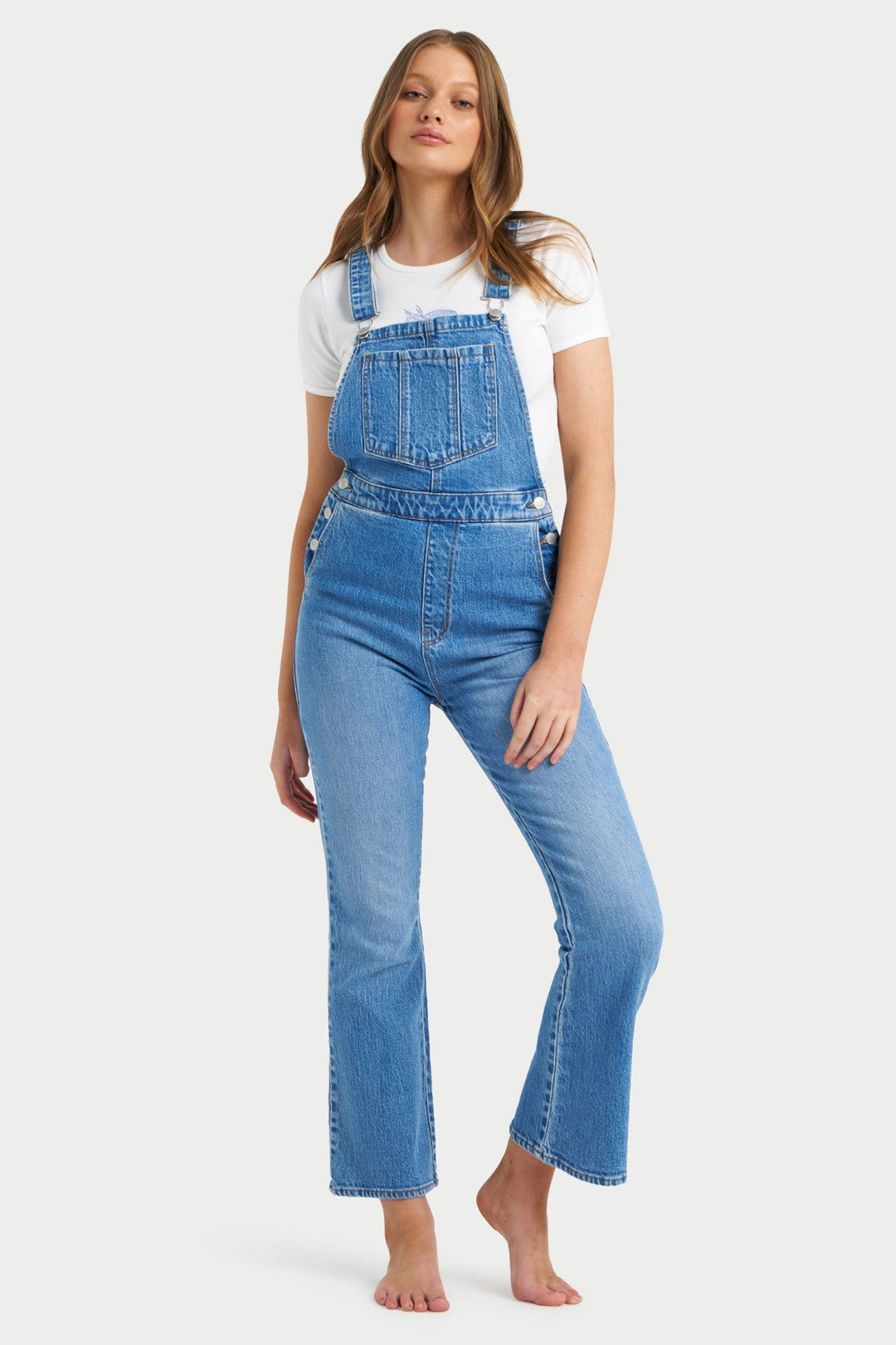 Dusters Crop Bootcut Overall - Eco Salty Blue