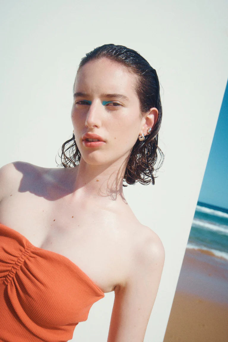 Desi Waffle Bodice - Coral