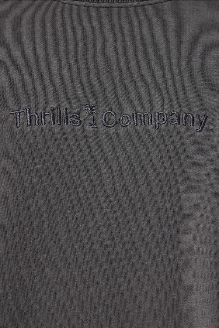 Tonal Thrills Company Embroidered Slouch Fit Crew- Merch Black