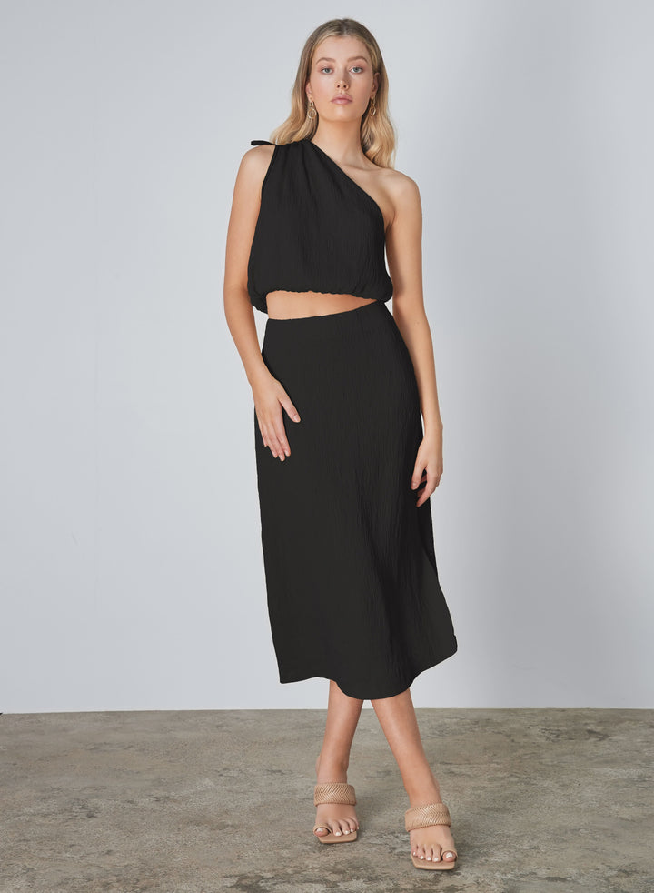 Cove One Shoulder Top- Black