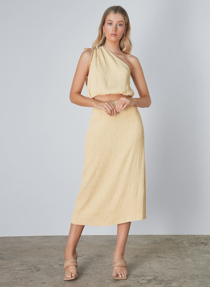 Cove One Shoulder Top- Lemon