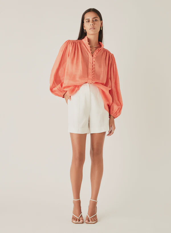 Esmaee Palms Blouse - Blood Orange