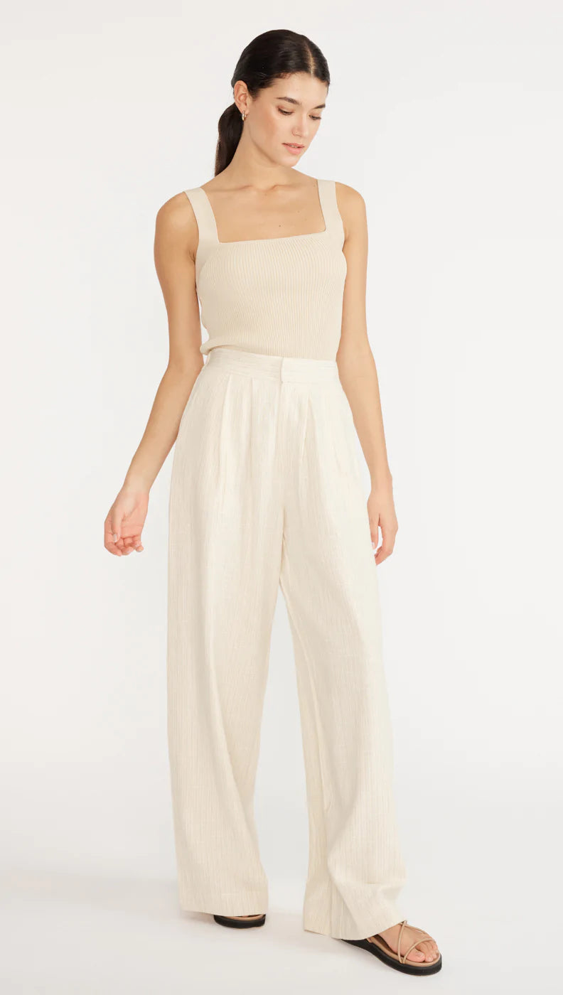 Elena Wide Leg Pants - Beige