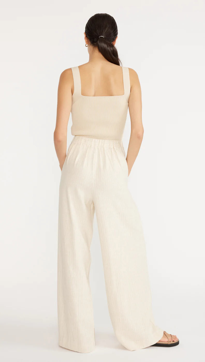 Elena Wide Leg Pants - Beige