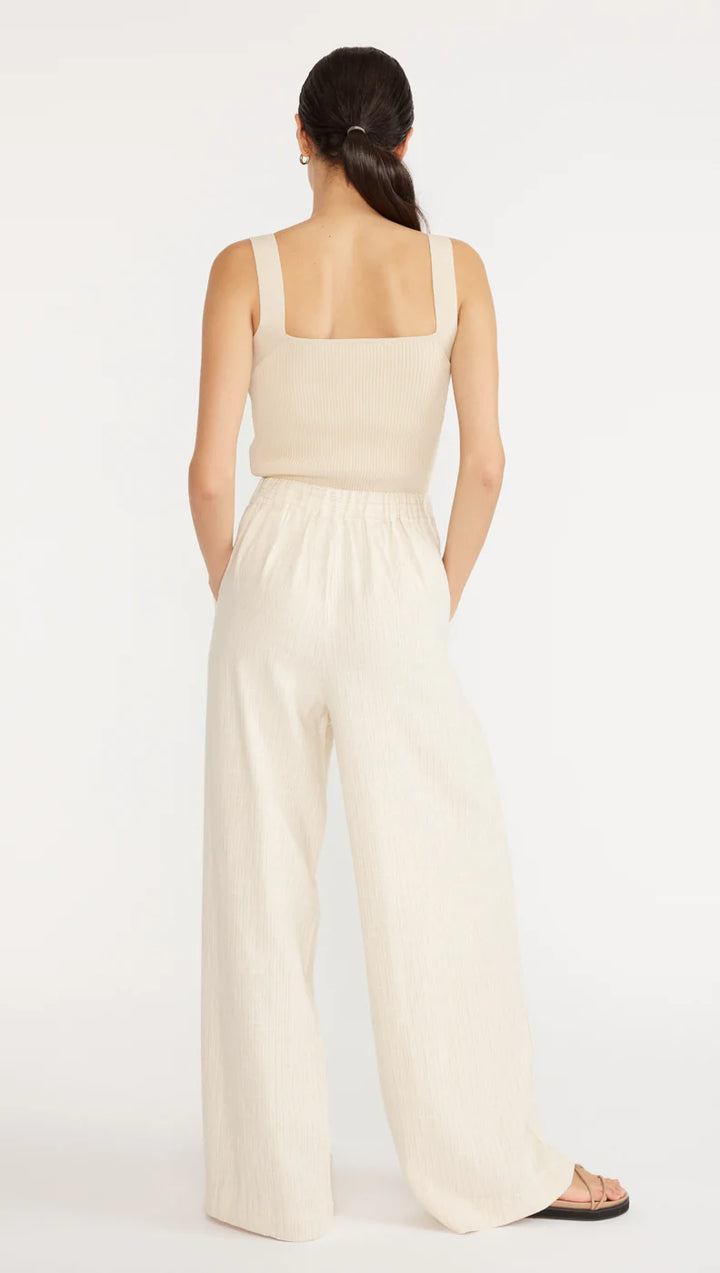Elena Wide Leg Pants - Beige