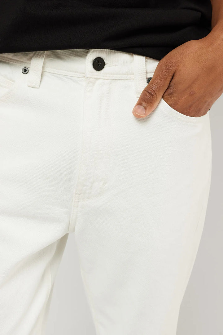Abrand A Cropped Straight Jean - White Noise