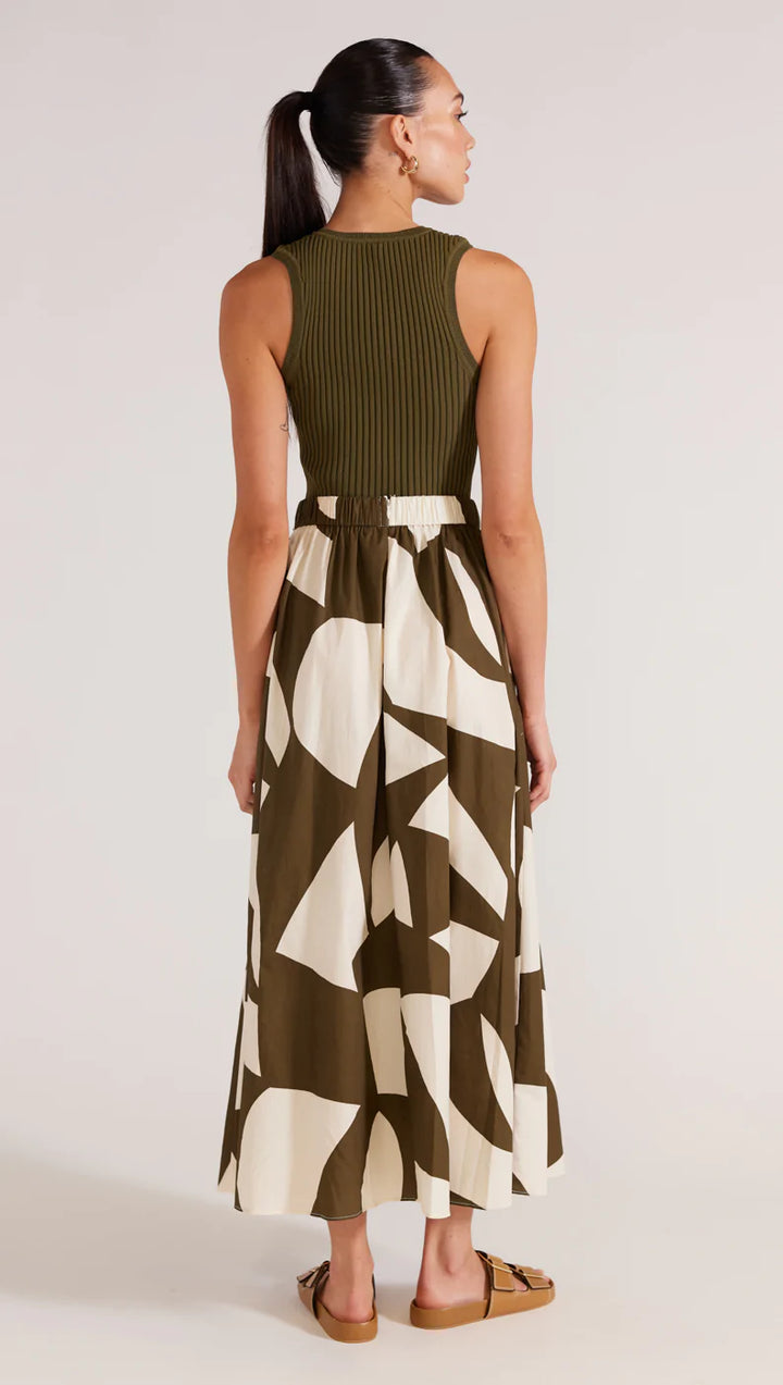 Moda Midi Skirt- Olive