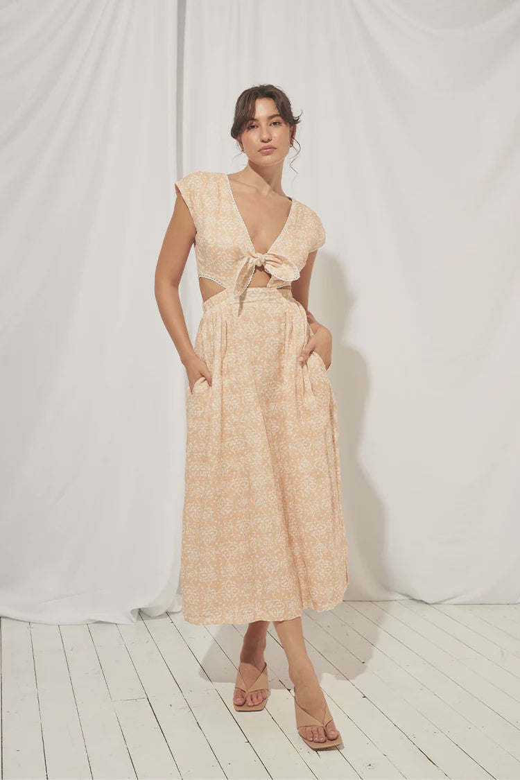 Havana Midi Dress - Crochet Print