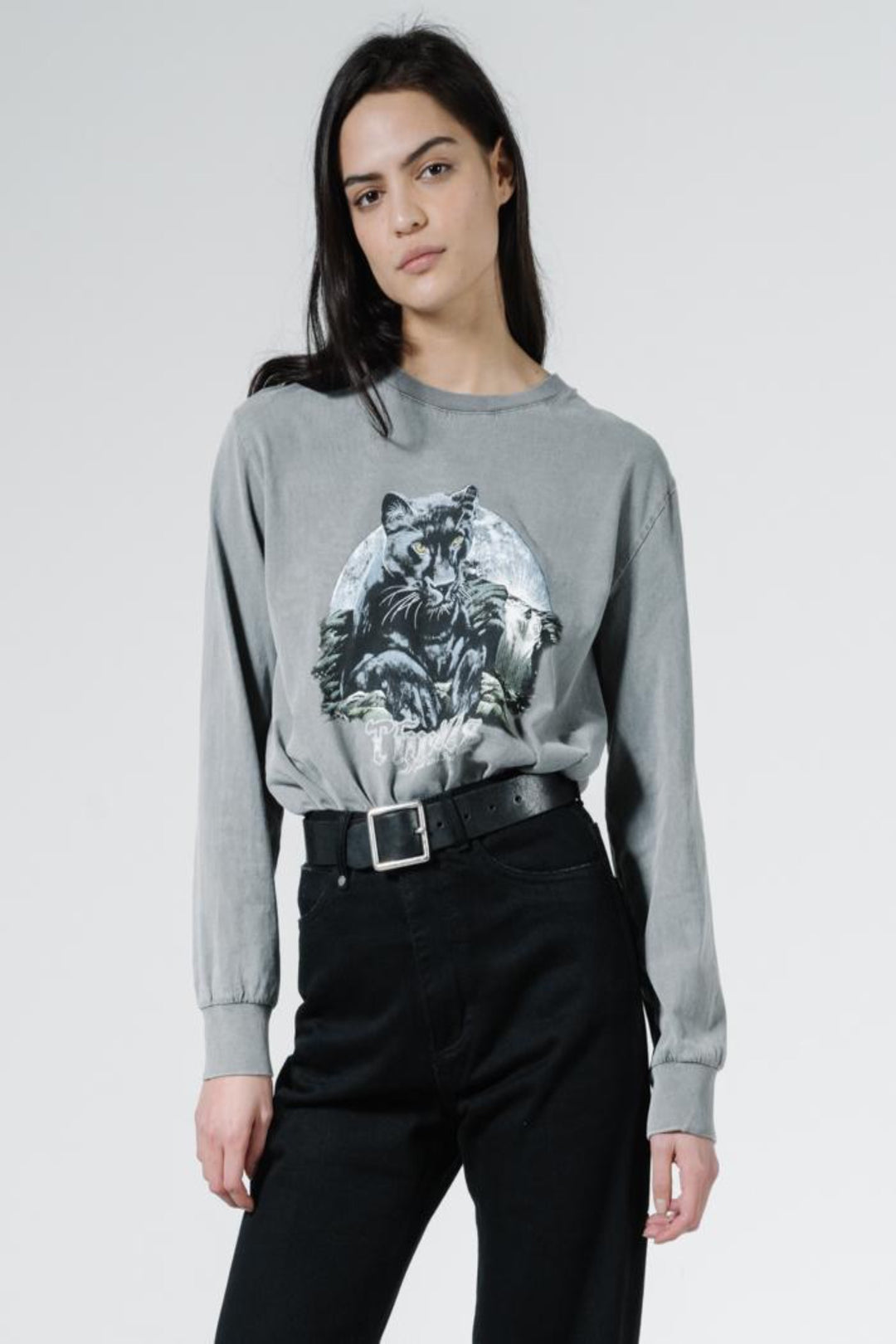 Blackmoon Merch Fit LS Tee- Washed Grey