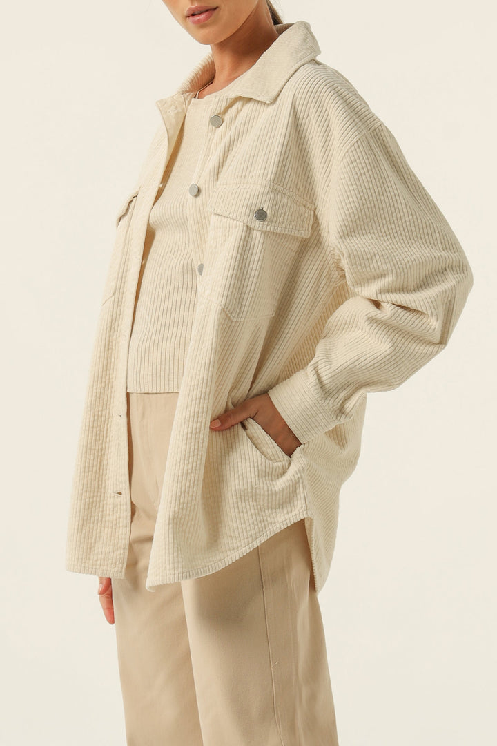 Paige Corduroy Shacket - Nutmeg