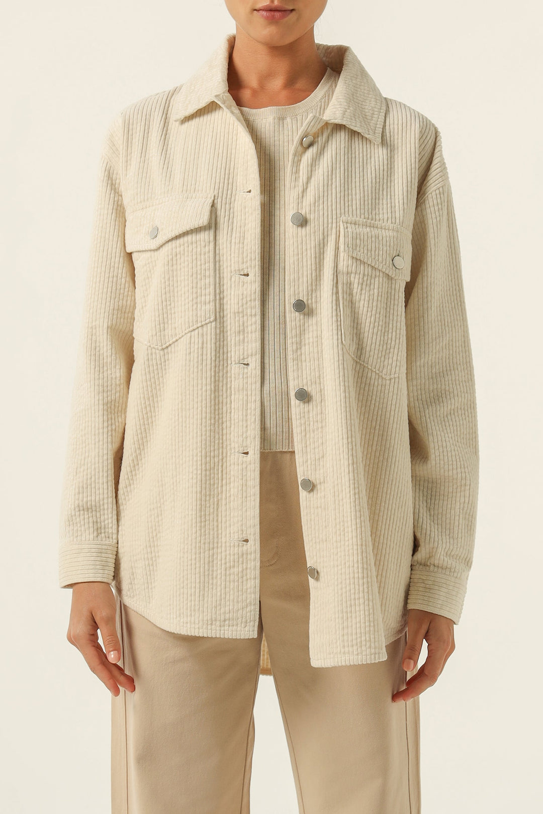 Paige Corduroy Shacket - Nutmeg