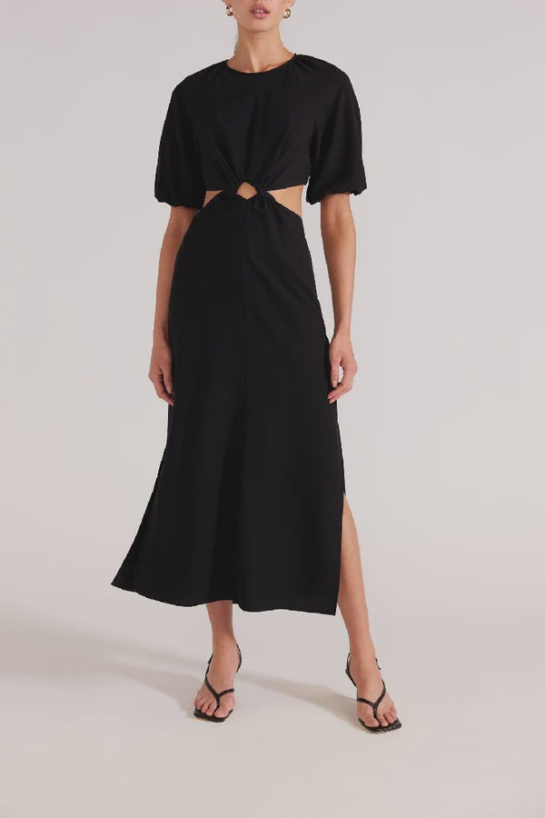 Aster Cutout Midi Dress - Black