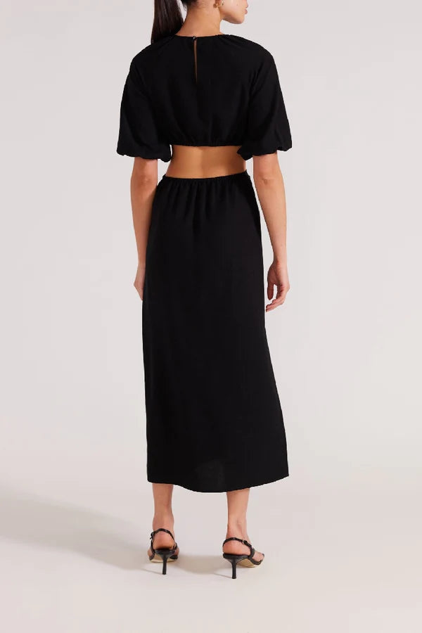 Aster Cutout Midi Dress - Black