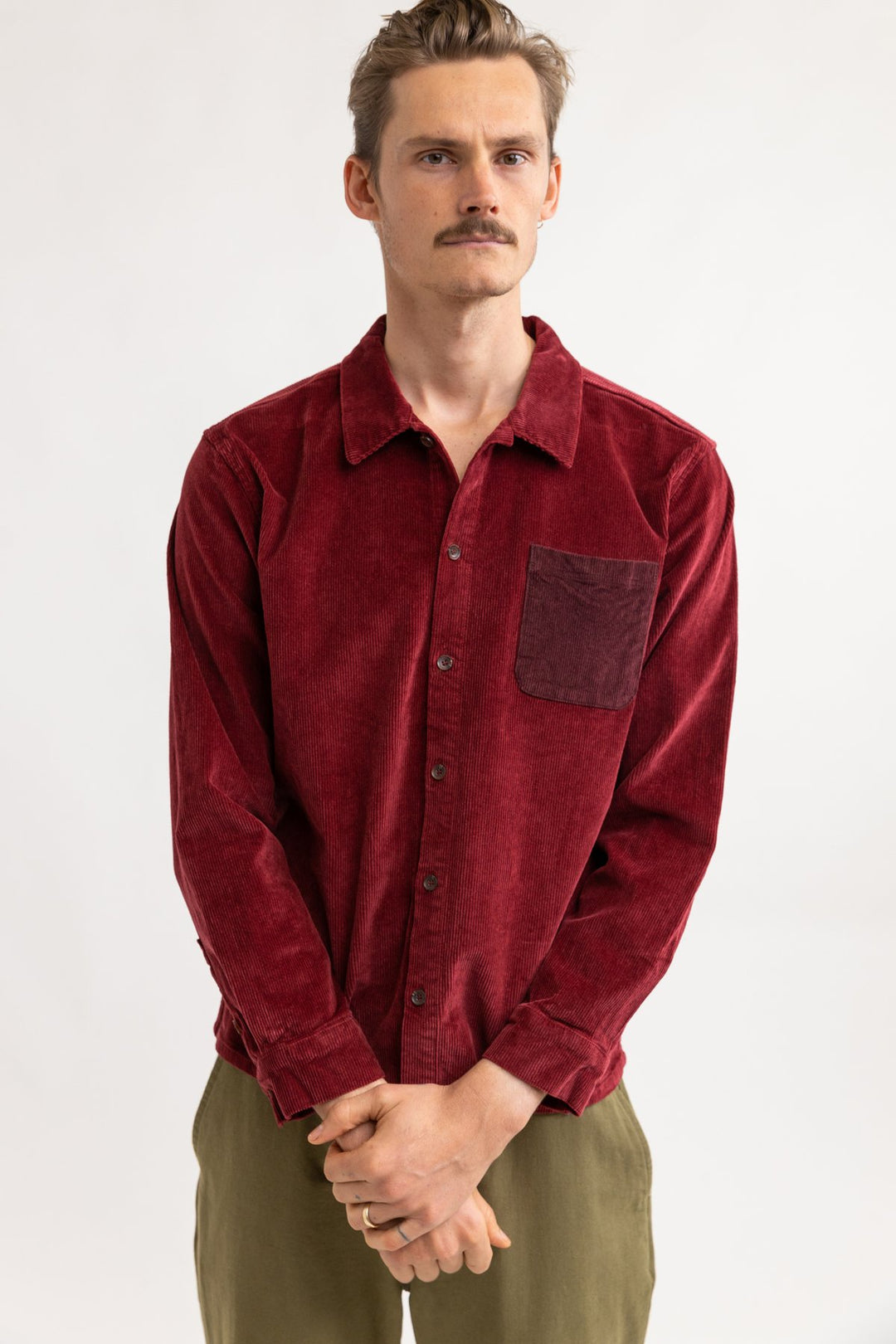 Corduroy LS Shirt- Mineral Red