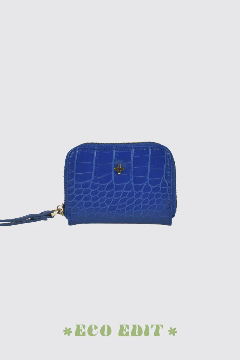 Beckett Small Zip Around Wallet - Cobalt Croc/Gold