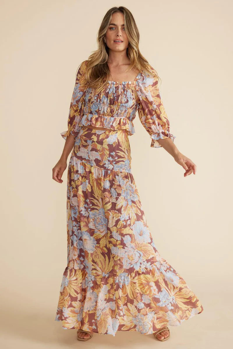 Serena Shirred Blouse - Multi