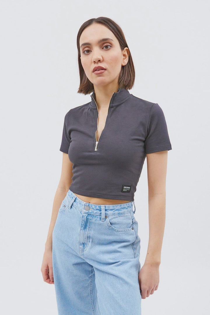 Nina Zip Top - Graphite