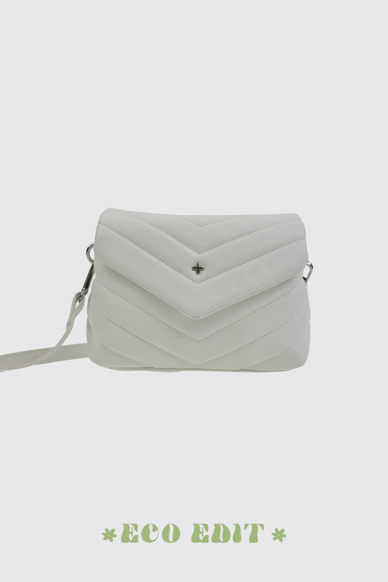 Pascal Quilted Crossbody Bag - White/Silver