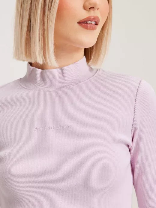 A Heather L/S Mock Neck - Cherry Blossom