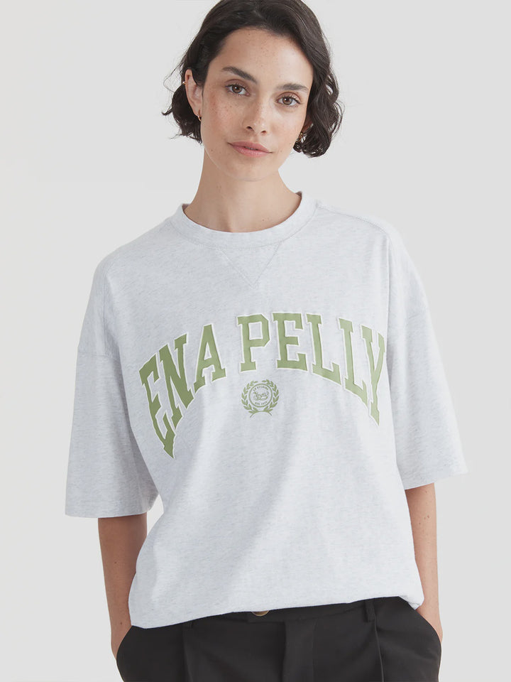 Collegiate Logo Oversized Tee- Nile Green/White Marble