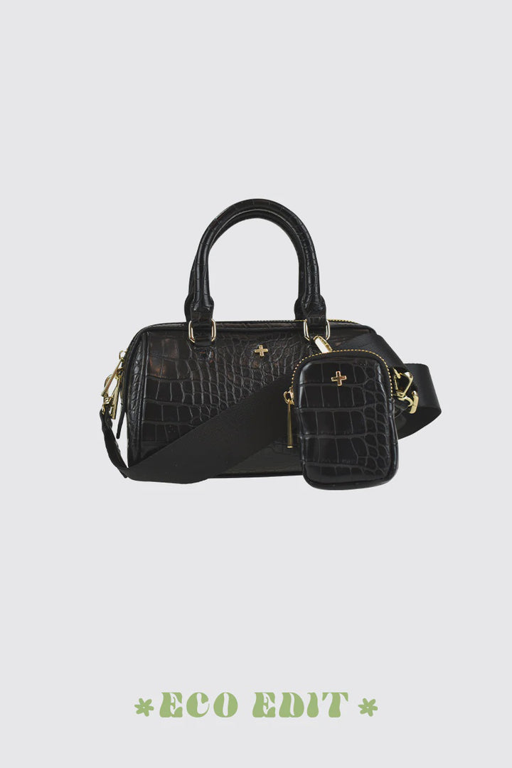 Bounty Mini Bowling Bag With Secrets Pouch - Black Croc/Gold