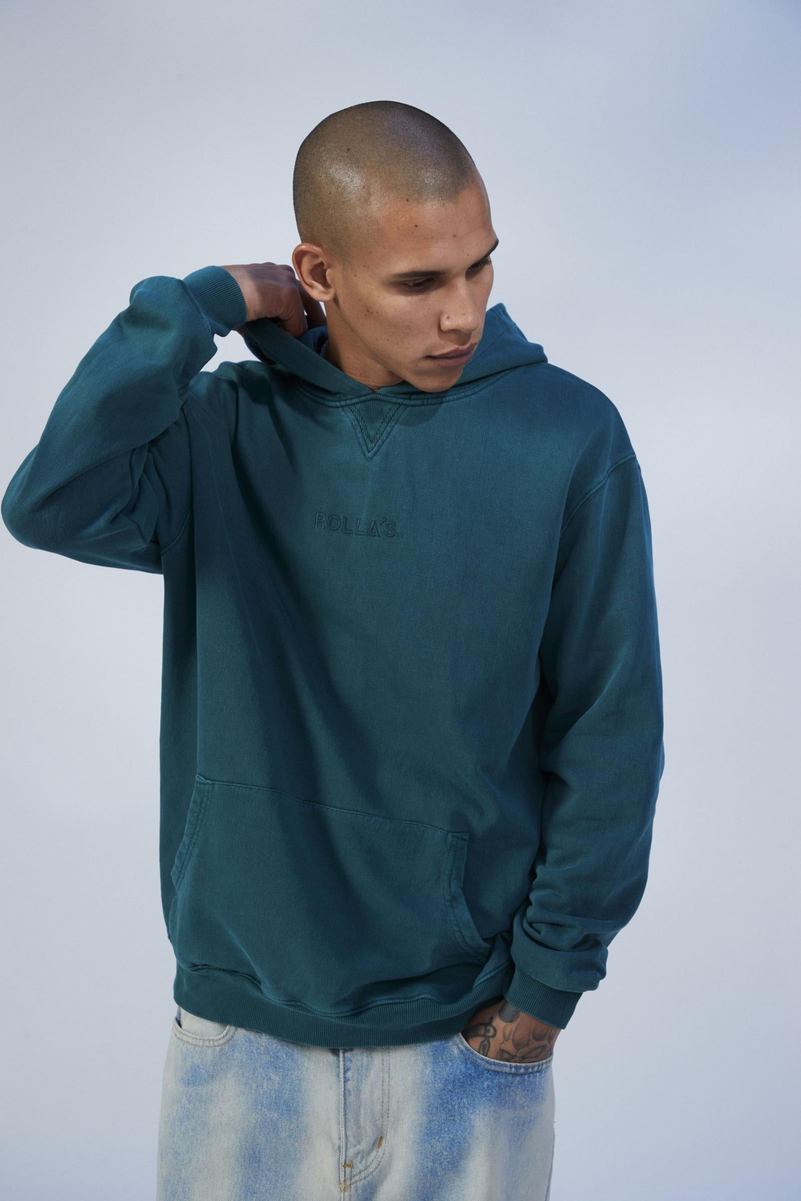 Green deals blue hoodie