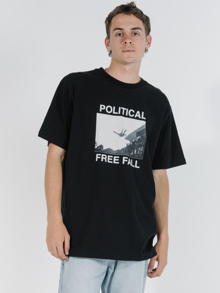 Political Free Fall Merch Tee - Black