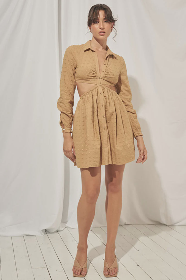 Isla Mini Dress- Biscuit