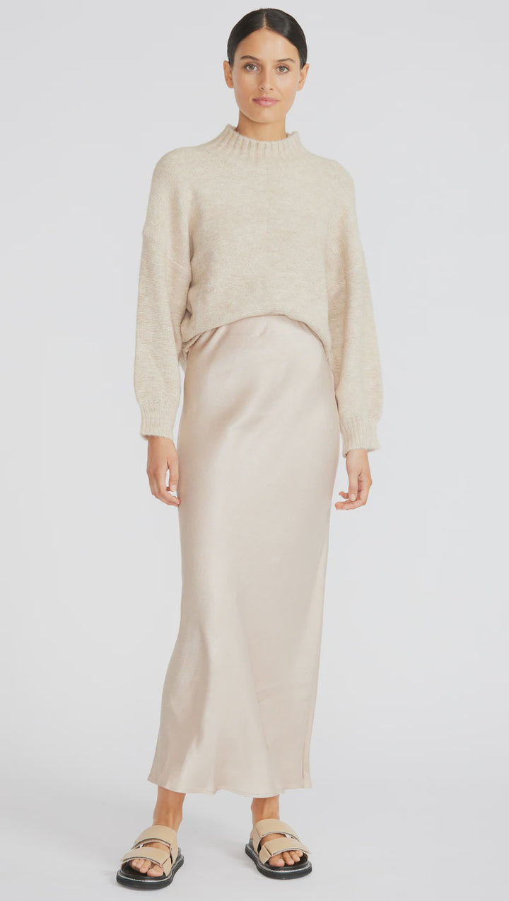 Sofia Bias Slip Skirt - Champagne