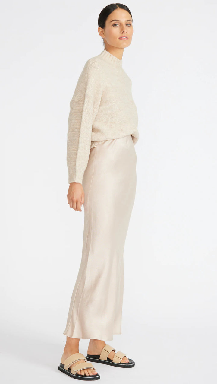 Sofia Bias Slip Skirt - Champagne