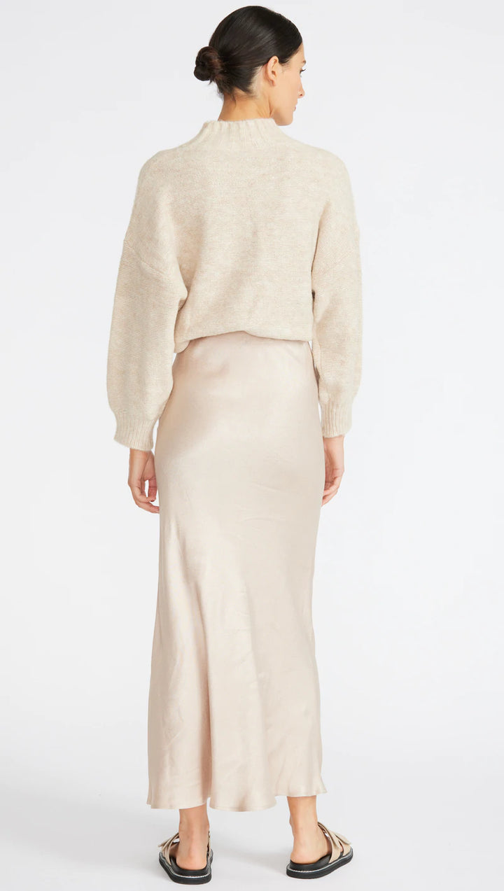 Sofia Bias Slip Skirt - Champagne