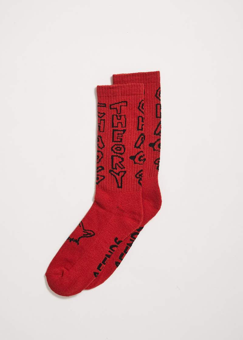 Chaos Theory Hemp Socks- Faded Red
