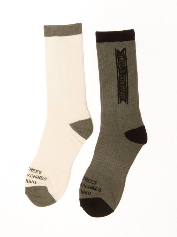 Paradise Brigade 2 Pack Sock - Army Green/Unbleached