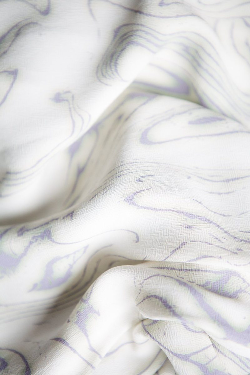 Marbled Paradise Bowling Shirt - Tofu