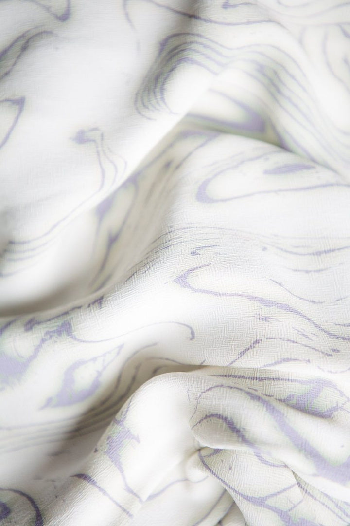 Marbled Paradise Bowling Shirt - Tofu