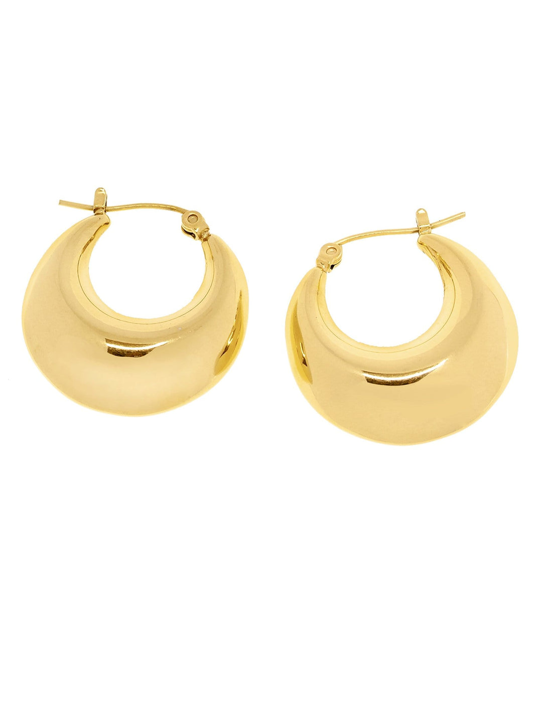 Wide Cali Hoops - Yellow Gold